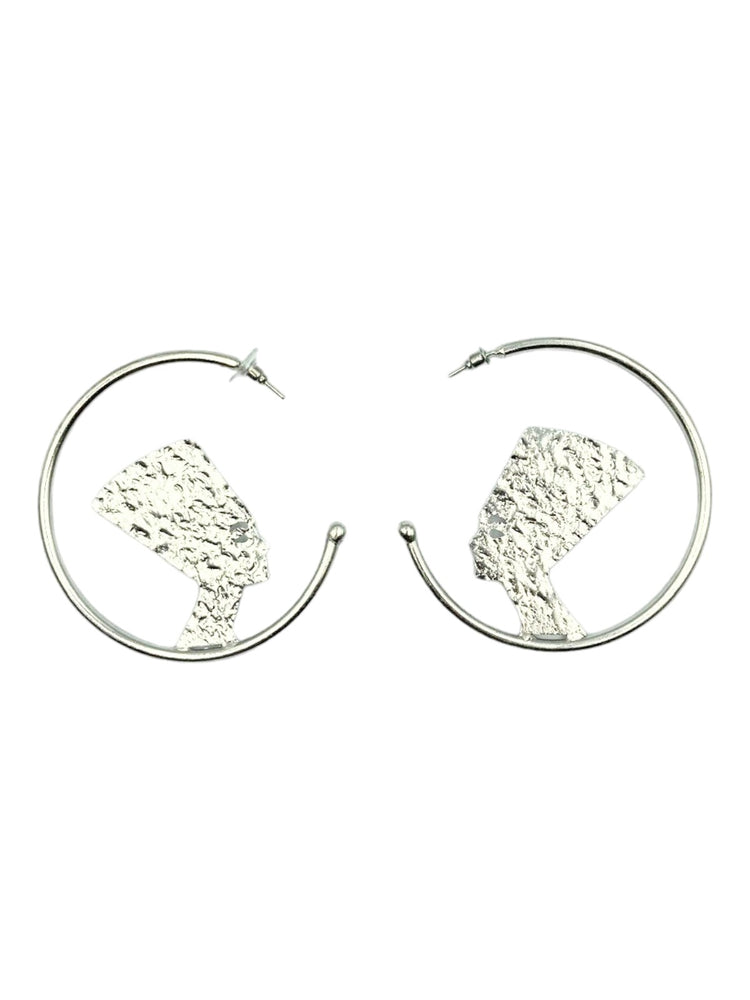 Titi (Nefertiti) Hoop Earrings - Handmade in Gold and Silver