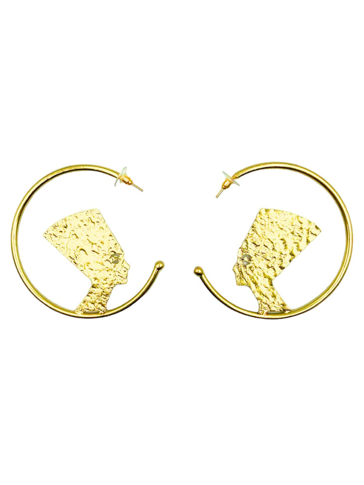 Titi (Nefertiti) Hoop Earrings - Handmade in Gold and Silver